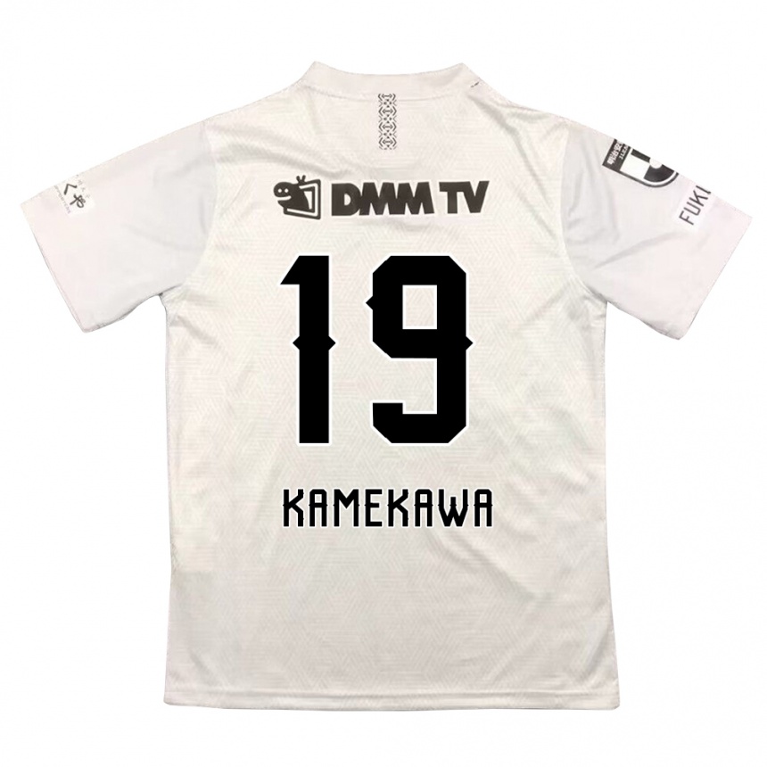 Kids Football Masashi Kamekawa #19 Gray Black Away Jersey 2024/25 T-Shirt Za