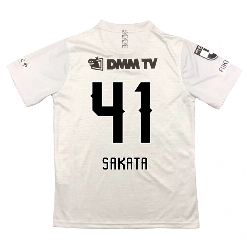 Kids Football Daiki Sakata #41 Gray Black Away Jersey 2024/25 T-Shirt Za