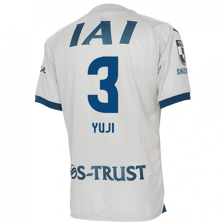 Kids Football Yuji Takahashi #3 White Blue Away Jersey 2024/25 T-Shirt Za