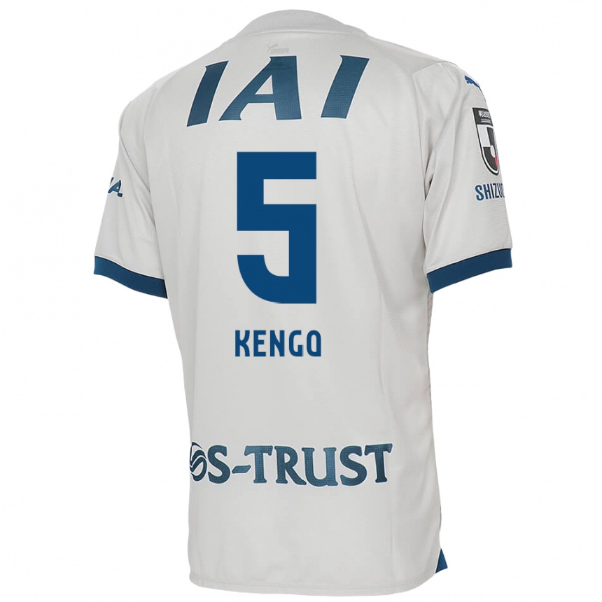 Kids Football Kengo Kitazume #5 White Blue Away Jersey 2024/25 T-Shirt Za