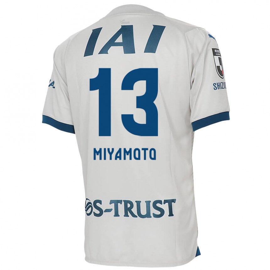 Kids Football Kota Miyamoto #13 White Blue Away Jersey 2024/25 T-Shirt Za