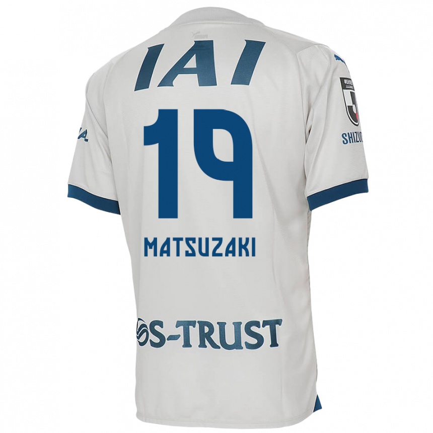 Kids Football Kai Matsuzaki #19 White Blue Away Jersey 2024/25 T-Shirt Za