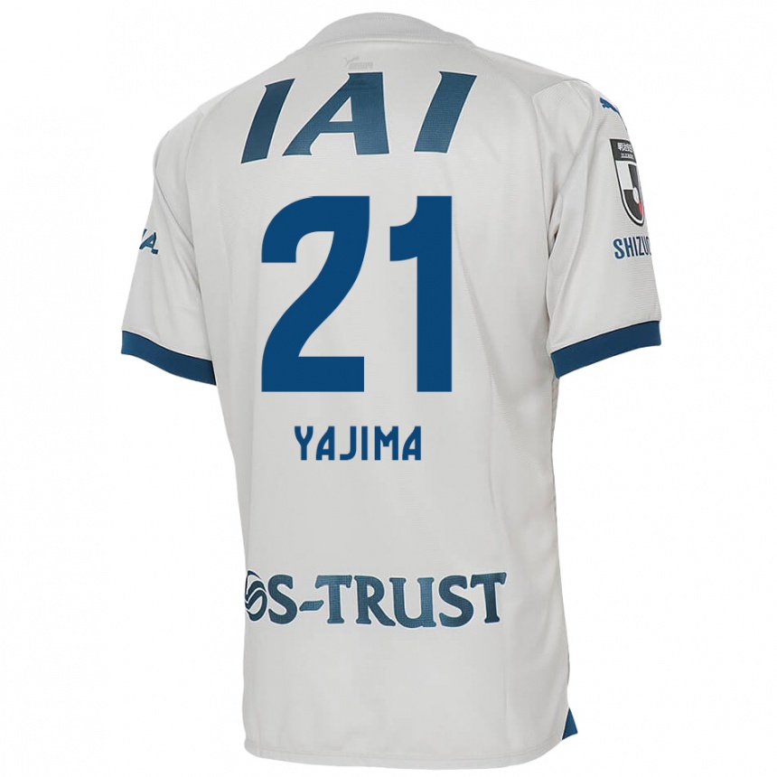 Kids Football Shinya Yajima #21 White Blue Away Jersey 2024/25 T-Shirt Za