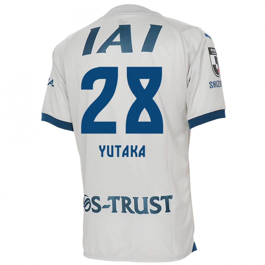 Kids Football Yutaka Yoshida #28 White Blue Away Jersey 2024/25 T-Shirt Za