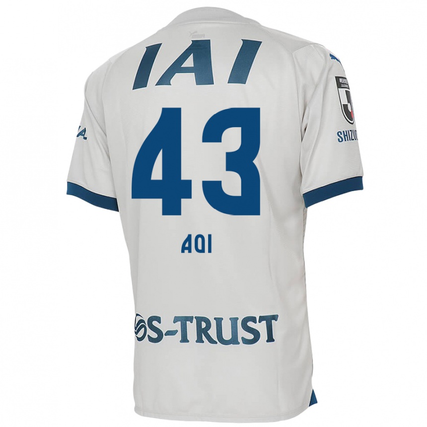 Kids Football Aoi Ando #43 White Blue Away Jersey 2024/25 T-Shirt Za