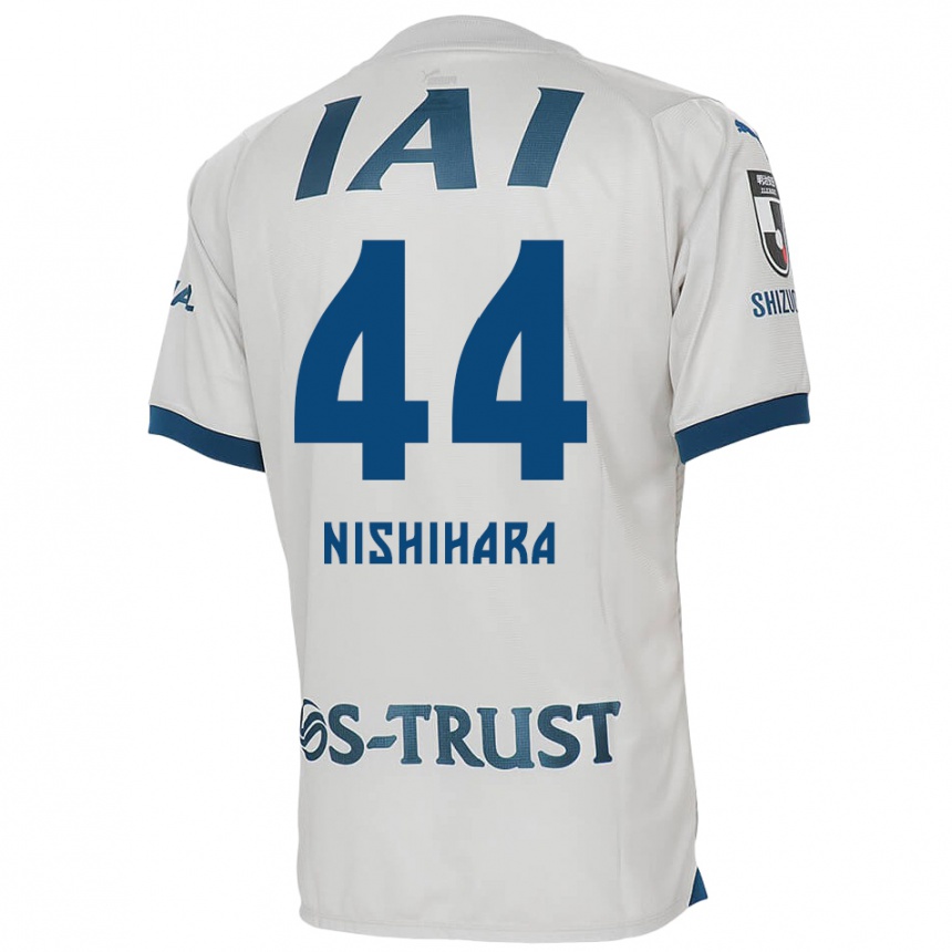 Kids Football Motoki Nishihara #44 White Blue Away Jersey 2024/25 T-Shirt Za