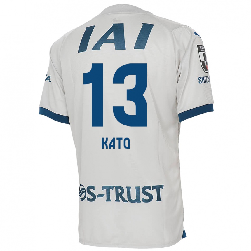 Kids Football Daiya Kato #13 White Blue Away Jersey 2024/25 T-Shirt Za