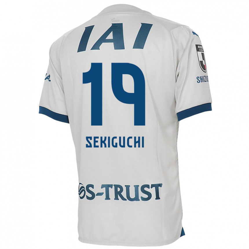 Kids Football Kota Sekiguchi #19 White Blue Away Jersey 2024/25 T-Shirt Za