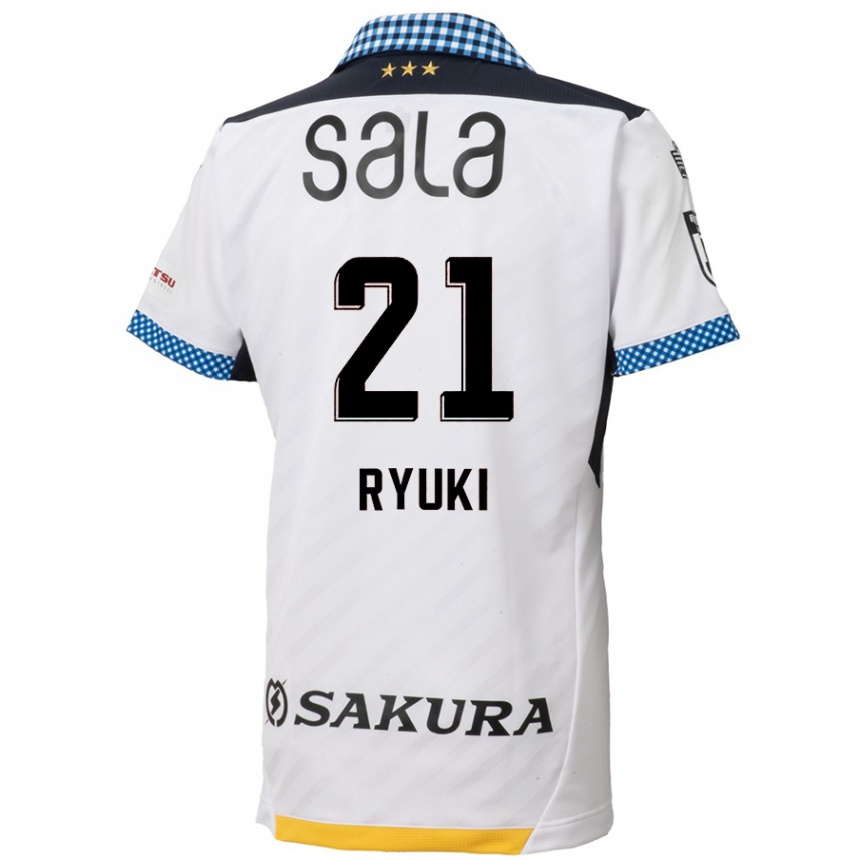 Kids Football Ryuki Miura #21 White Black Away Jersey 2024/25 T-Shirt Za