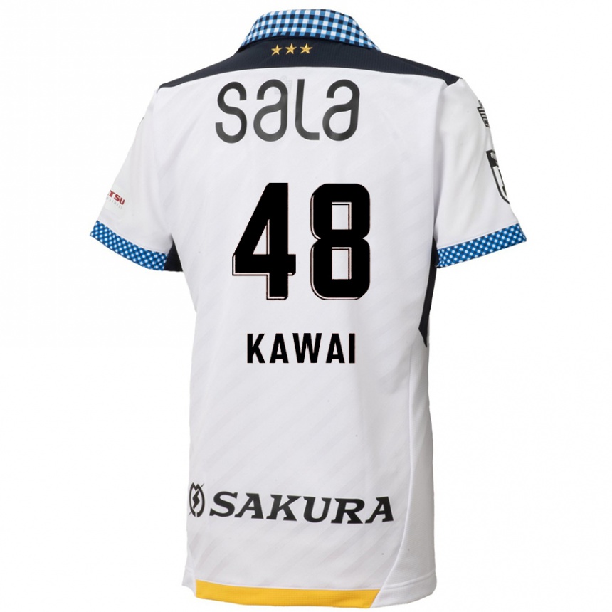 Kids Football Tokumo Kawai #48 White Black Away Jersey 2024/25 T-Shirt Za