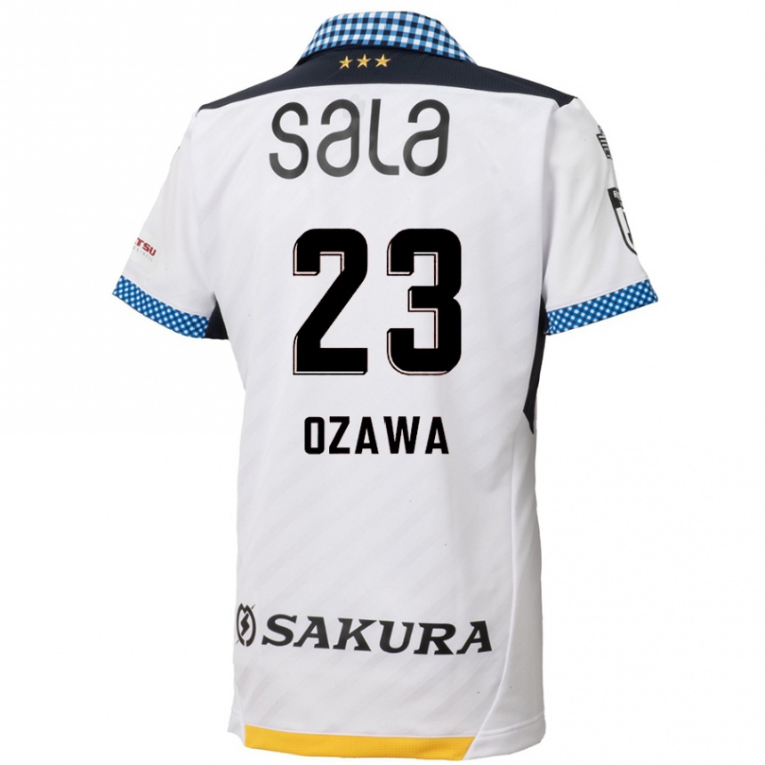 Kids Football Yugo Ozawa #23 White Black Away Jersey 2024/25 T-Shirt Za