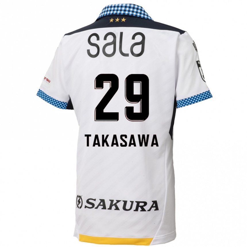 Kids Football Kaito Takasawa #29 White Black Away Jersey 2024/25 T-Shirt Za