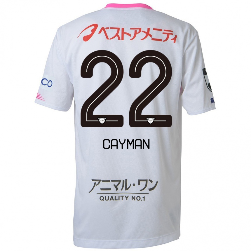 Kids Football Cayman Togashi #22 White Blue Pink Away Jersey 2024/25 T-Shirt Za