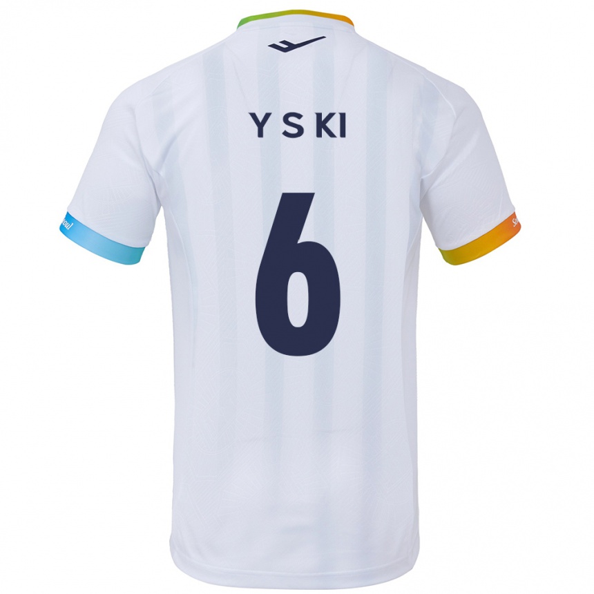 Kids Football Sung-Yueng Ki #6 White Blue Away Jersey 2024/25 T-Shirt Za