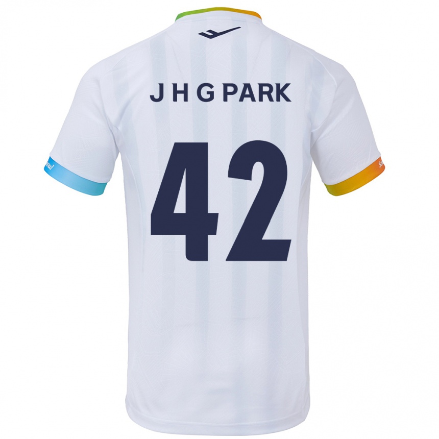 Kids Football Jang Han-Gyeol Park #42 White Blue Away Jersey 2024/25 T-Shirt Za