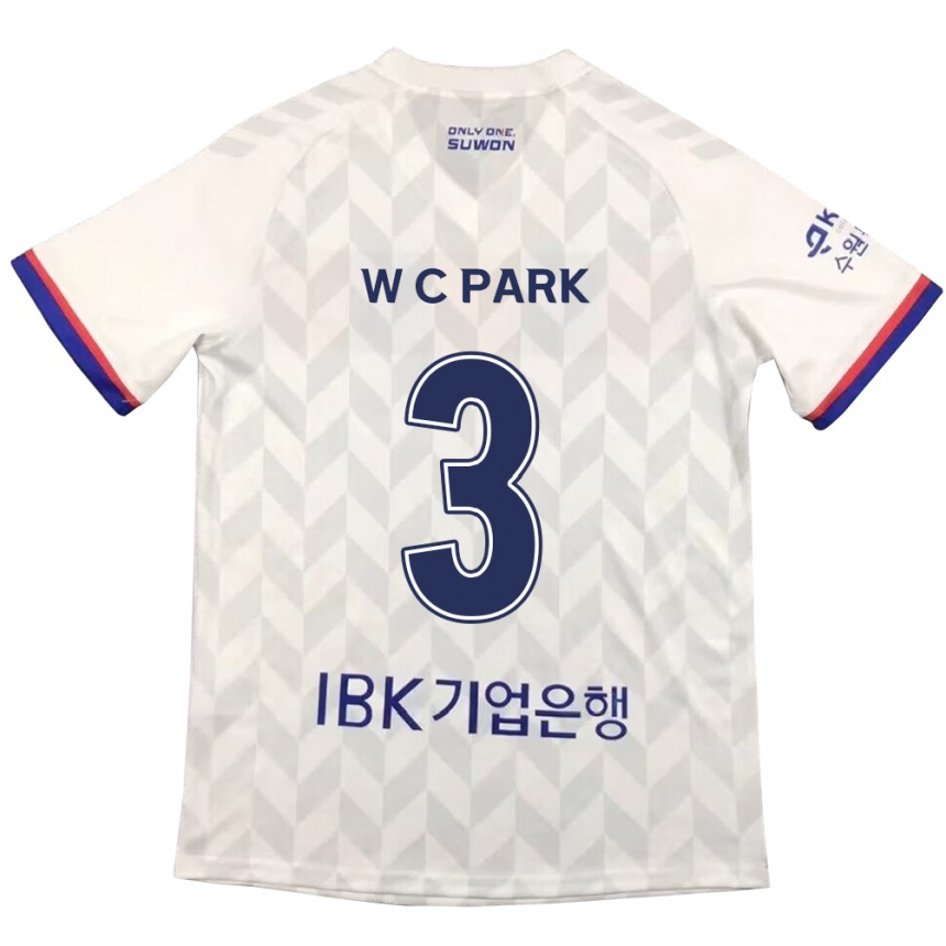 Kids Football Cheol-Woo Park #3 White Blue Away Jersey 2024/25 T-Shirt Za