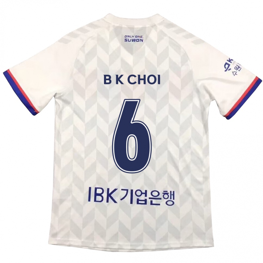 Kids Football Kyu-Baek Choi #6 White Blue Away Jersey 2024/25 T-Shirt Za