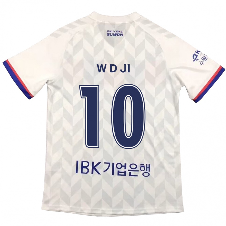 Kids Football Dong-Won Ji #10 White Blue Away Jersey 2024/25 T-Shirt Za