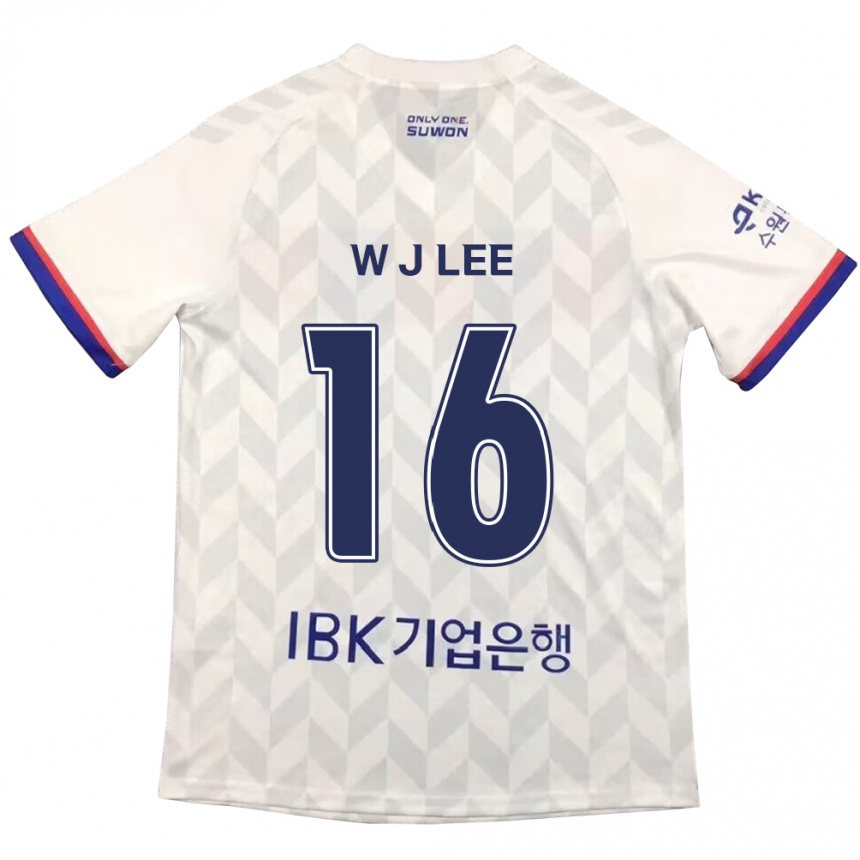 Kids Football Jae-Won Lee #16 White Blue Away Jersey 2024/25 T-Shirt Za