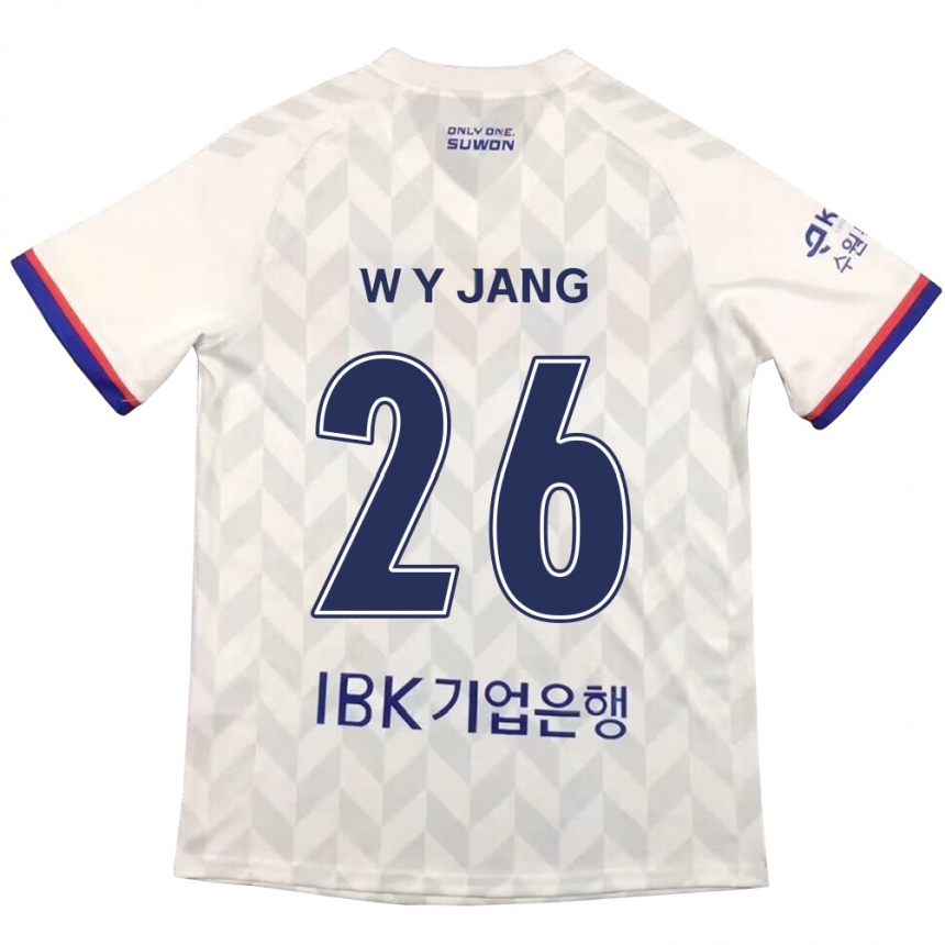 Kids Football Young-Woo Jang #26 White Blue Away Jersey 2024/25 T-Shirt Za