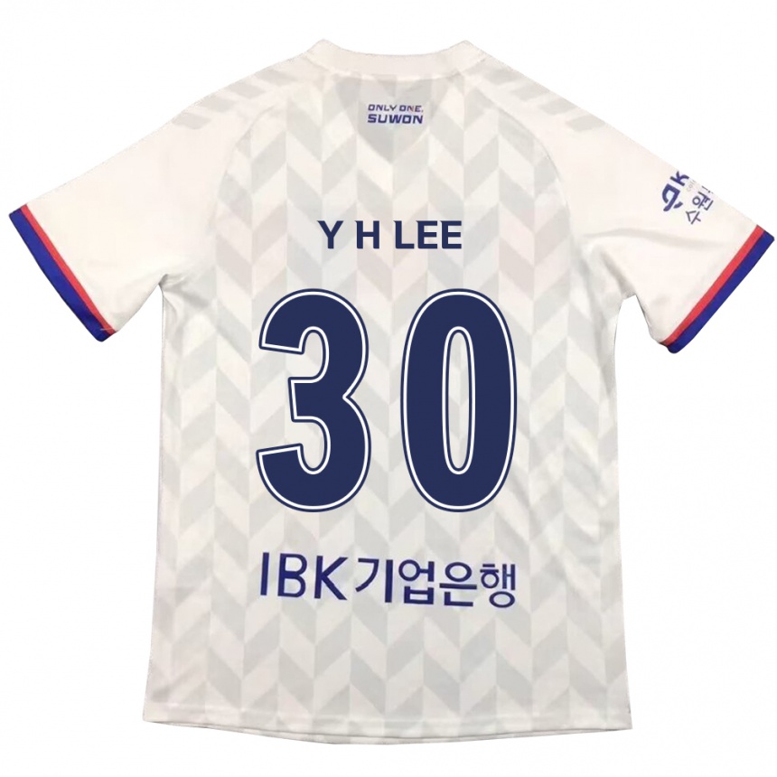 Kids Football Hyeon-Yong Lee #30 White Blue Away Jersey 2024/25 T-Shirt Za