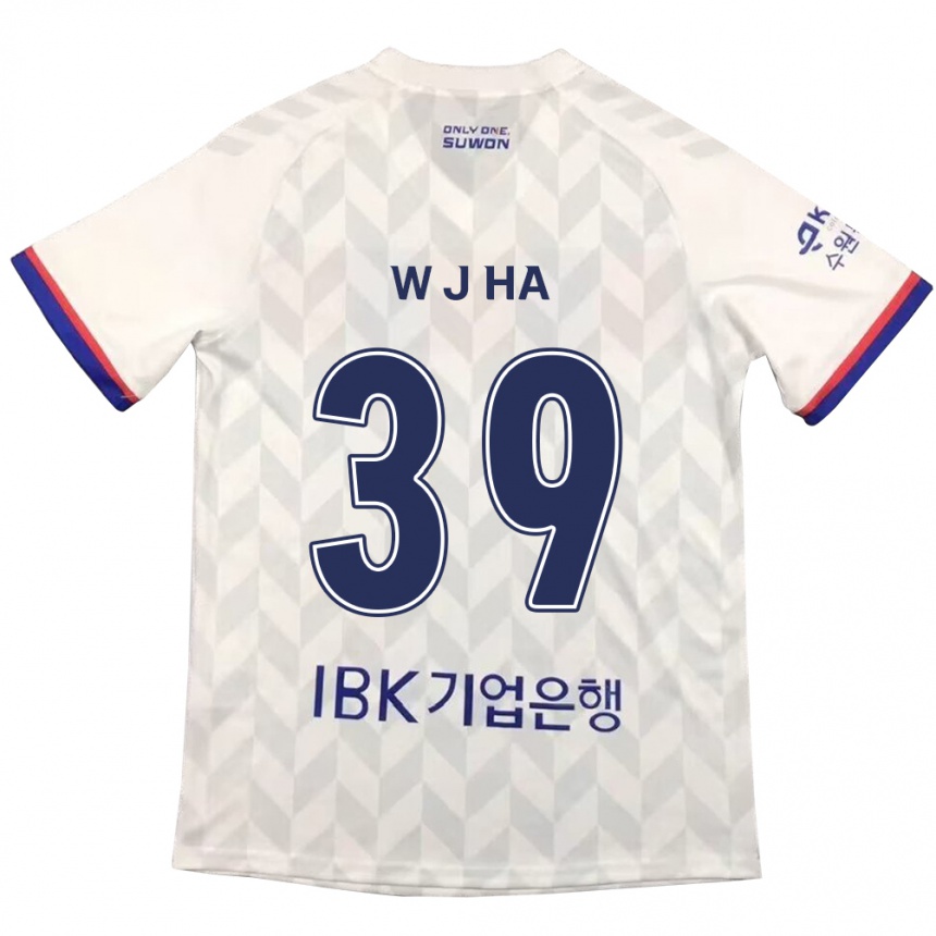 Kids Football Jung-Woo Ha #39 White Blue Away Jersey 2024/25 T-Shirt Za