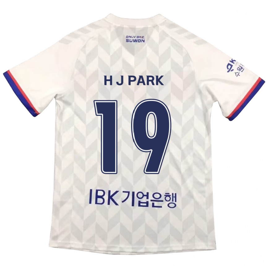 Kids Football Jun-Hui Park #19 White Blue Away Jersey 2024/25 T-Shirt Za