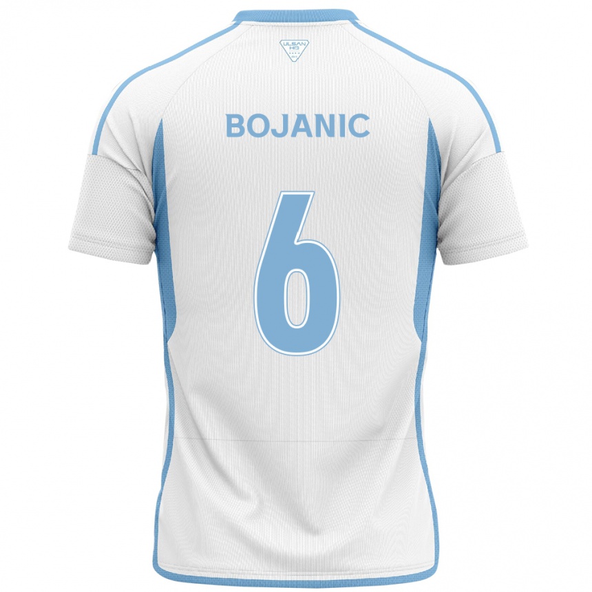 Kids Football Darijan Bojanic #6 White Blue Away Jersey 2024/25 T-Shirt Za