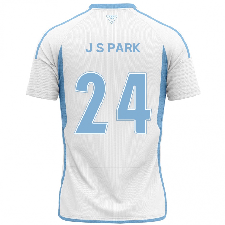 Kids Football Sang-Jun Park #24 White Blue Away Jersey 2024/25 T-Shirt Za