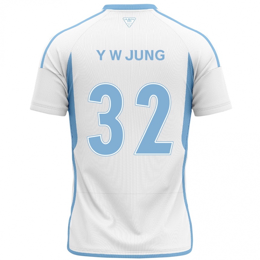 Kids Football Woo-Young Jung #32 White Blue Away Jersey 2024/25 T-Shirt Za