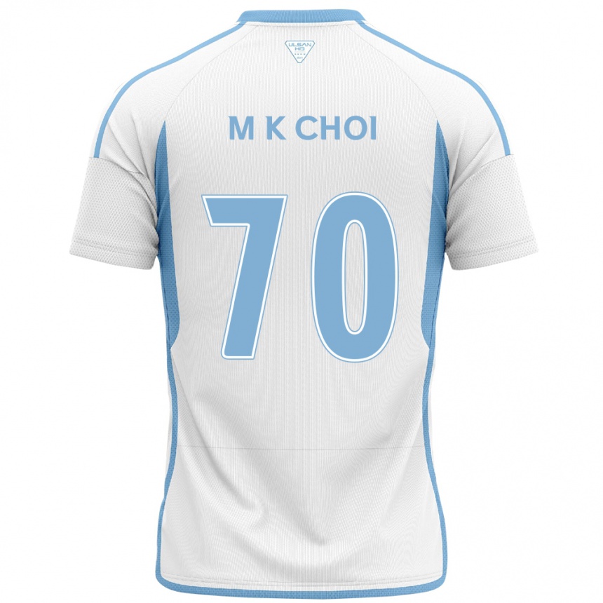 Kids Football Kang-Min Choi #70 White Blue Away Jersey 2024/25 T-Shirt Za