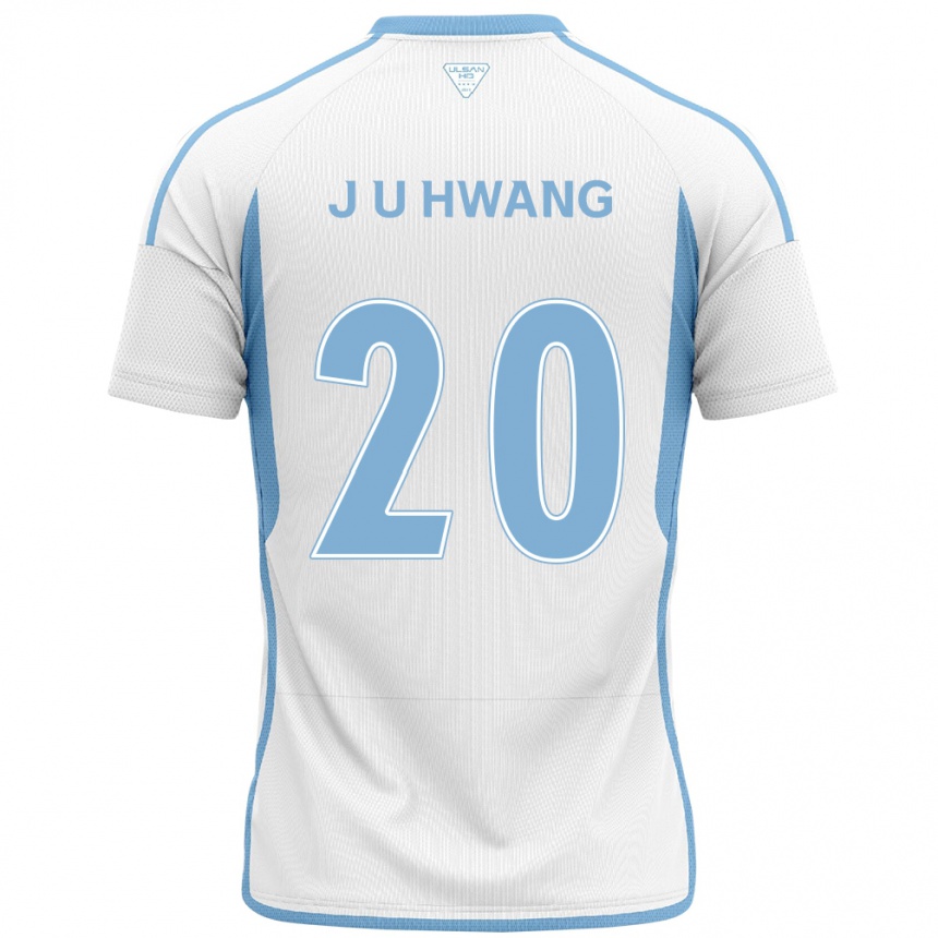 Kids Football Ui-Jun Hwang #20 White Blue Away Jersey 2024/25 T-Shirt Za