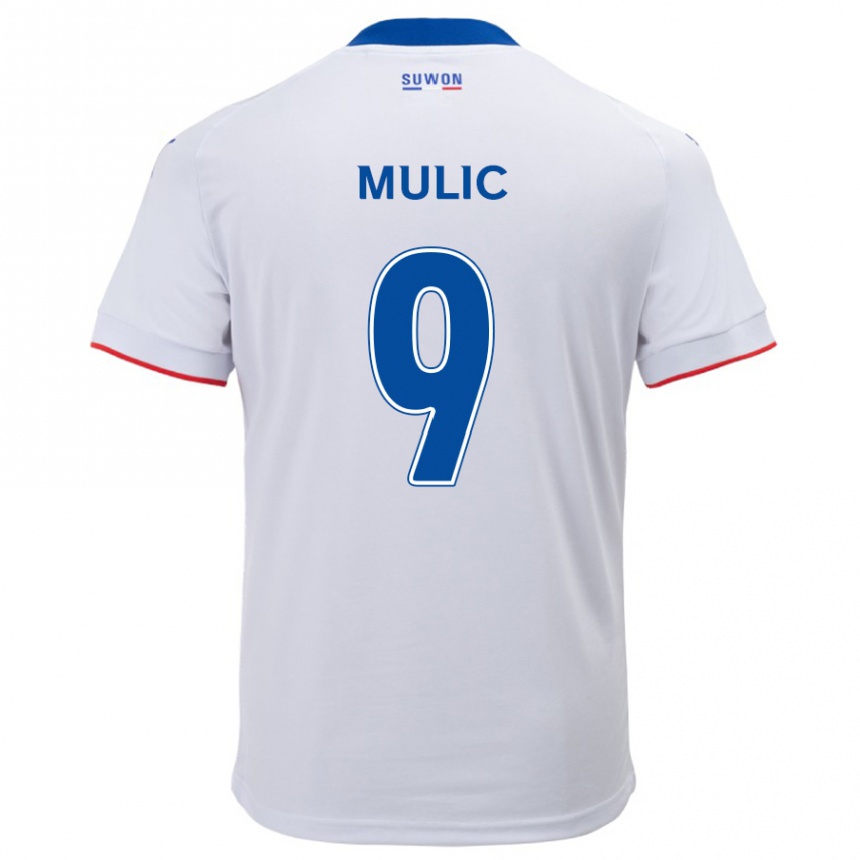 Kids Football Fejsal Mulic #9 White Blue Away Jersey 2024/25 T-Shirt Za