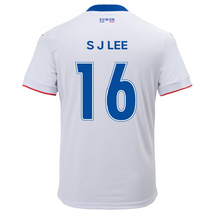 Kids Football Jong-Sung Lee #16 White Blue Away Jersey 2024/25 T-Shirt Za