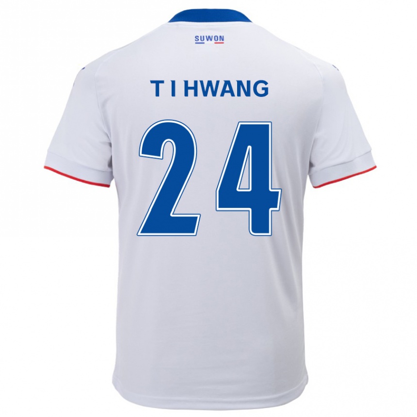 Kids Football In-Taek Hwang #24 White Blue Away Jersey 2024/25 T-Shirt Za