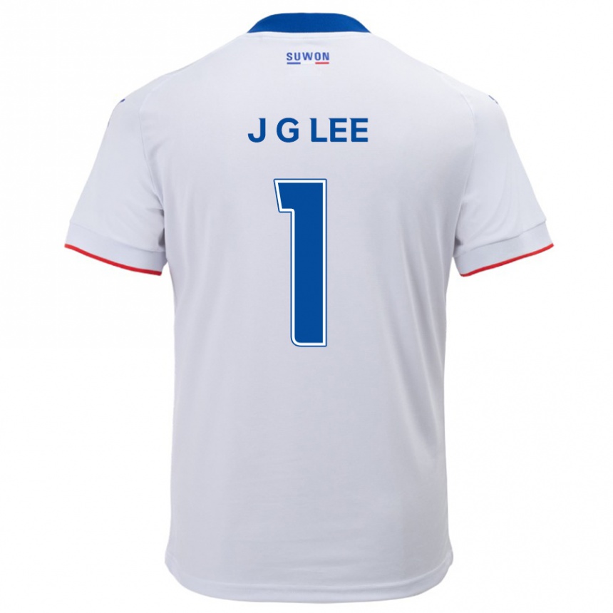 Kids Football Gyeong-Jun Lee #1 White Blue Away Jersey 2024/25 T-Shirt Za