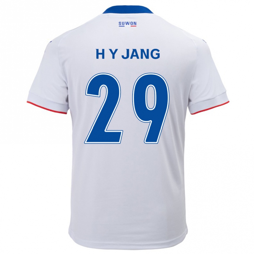 Kids Football Yo-Han Jang #29 White Blue Away Jersey 2024/25 T-Shirt Za