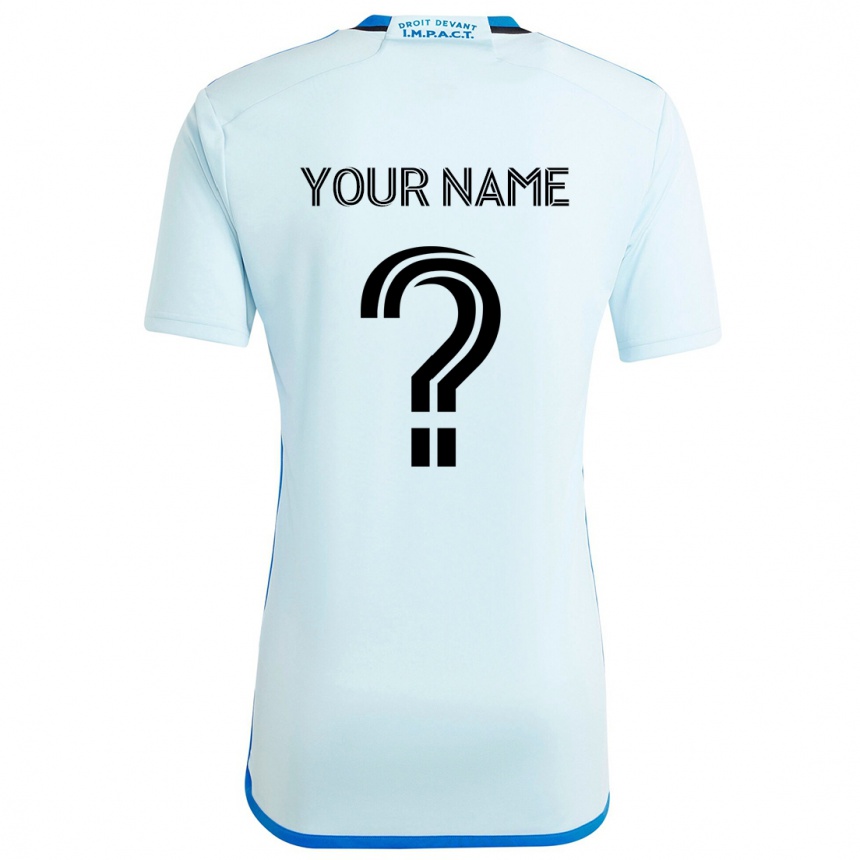 Kids Football Your Name #0 Ice Blue Away Jersey 2024/25 T-Shirt Za