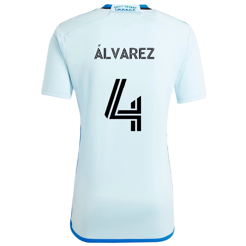 Kids Football Fernando Álvarez #4 Ice Blue Away Jersey 2024/25 T-Shirt Za