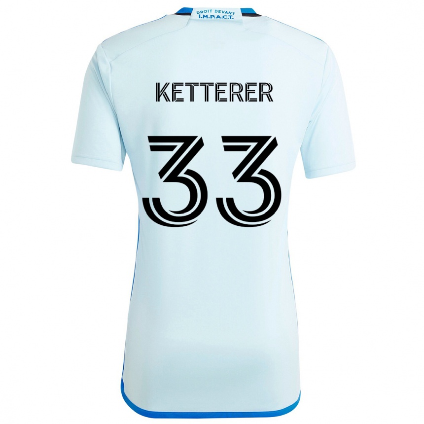 Kids Football Logan Ketterer #33 Ice Blue Away Jersey 2024/25 T-Shirt Za