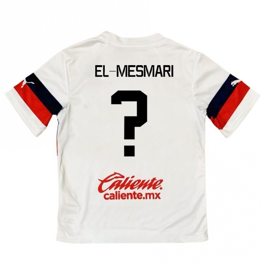 Kids Football Bruce El-Mesmari #0 White Red Away Jersey 2024/25 T-Shirt Za