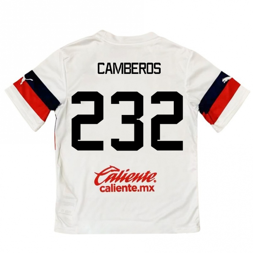 Kids Football Hugo Camberos #232 White Red Away Jersey 2024/25 T-Shirt Za