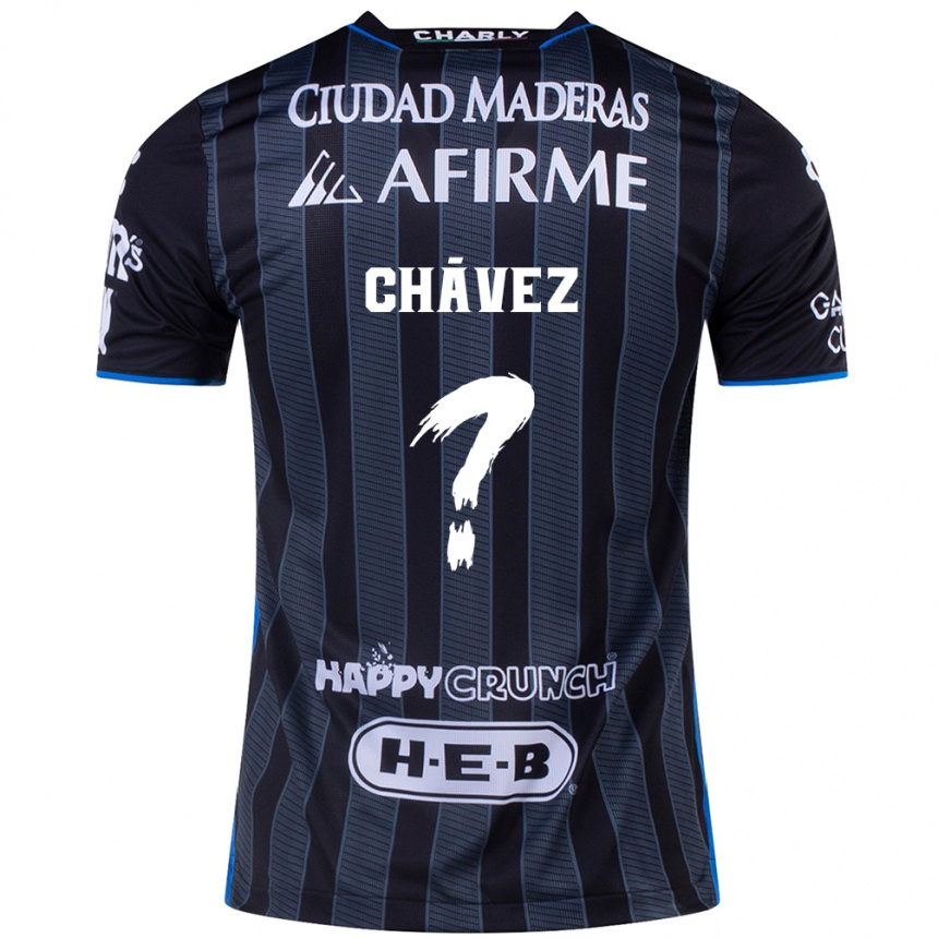 Kids Football Leonardo Chávez #0 White Black Away Jersey 2024/25 T-Shirt Za