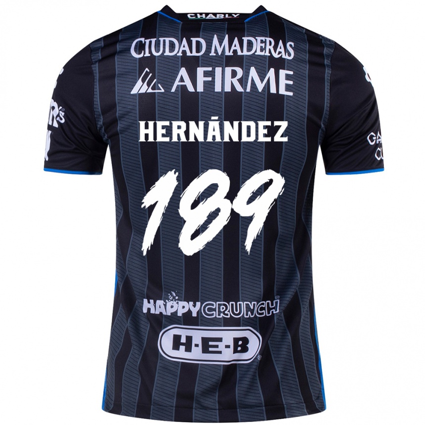 Kids Football Sebastián Hernández #189 White Black Away Jersey 2024/25 T-Shirt Za