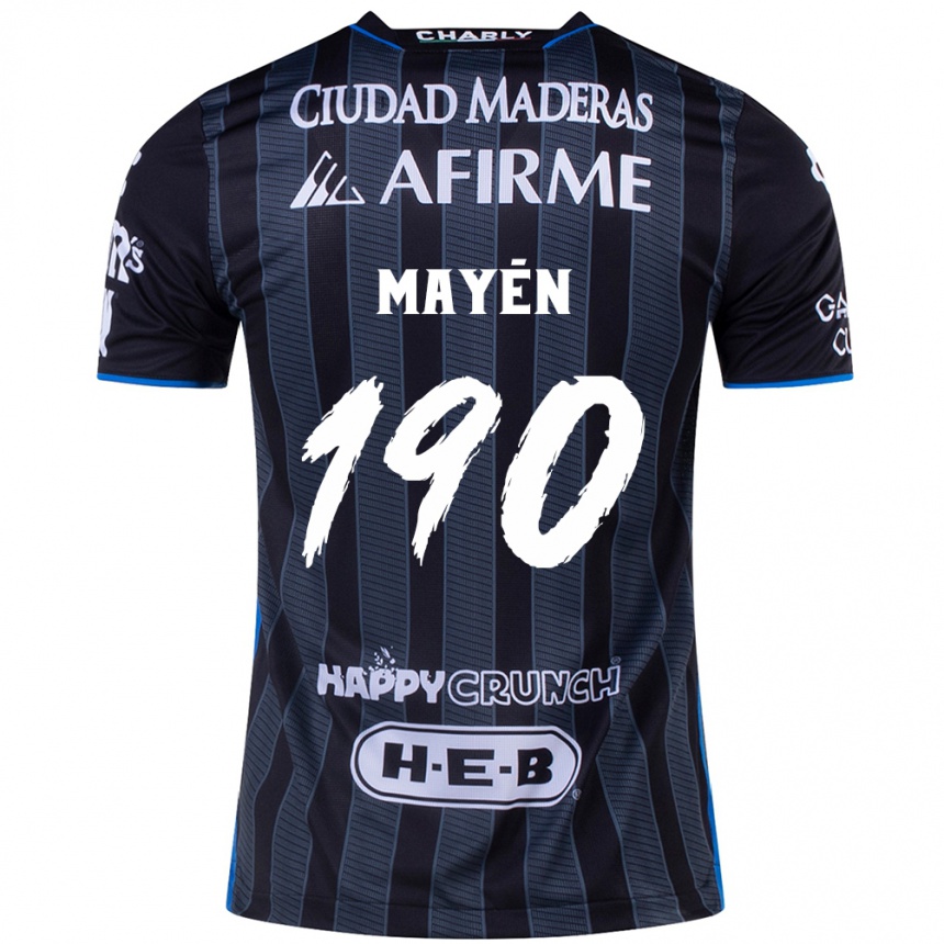 Kids Football Eduardo Mayén #190 White Black Away Jersey 2024/25 T-Shirt Za