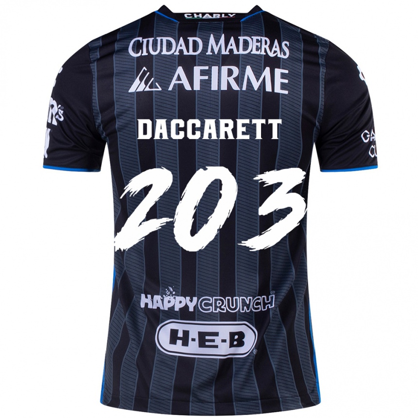 Kids Football Juan Daccarett #203 White Black Away Jersey 2024/25 T-Shirt Za