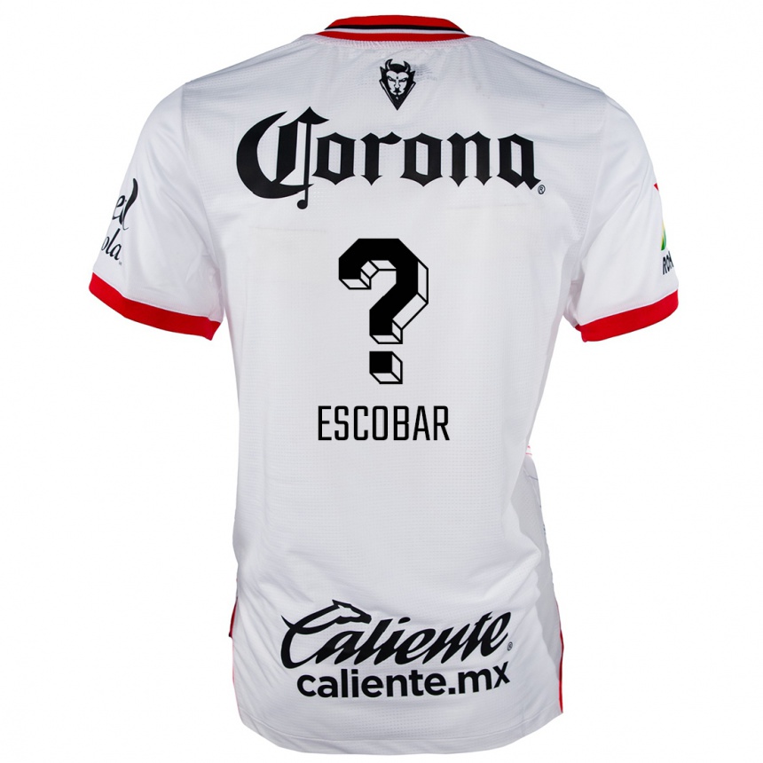 Kids Football Juan Escobar #0 White Red Away Jersey 2024/25 T-Shirt Za