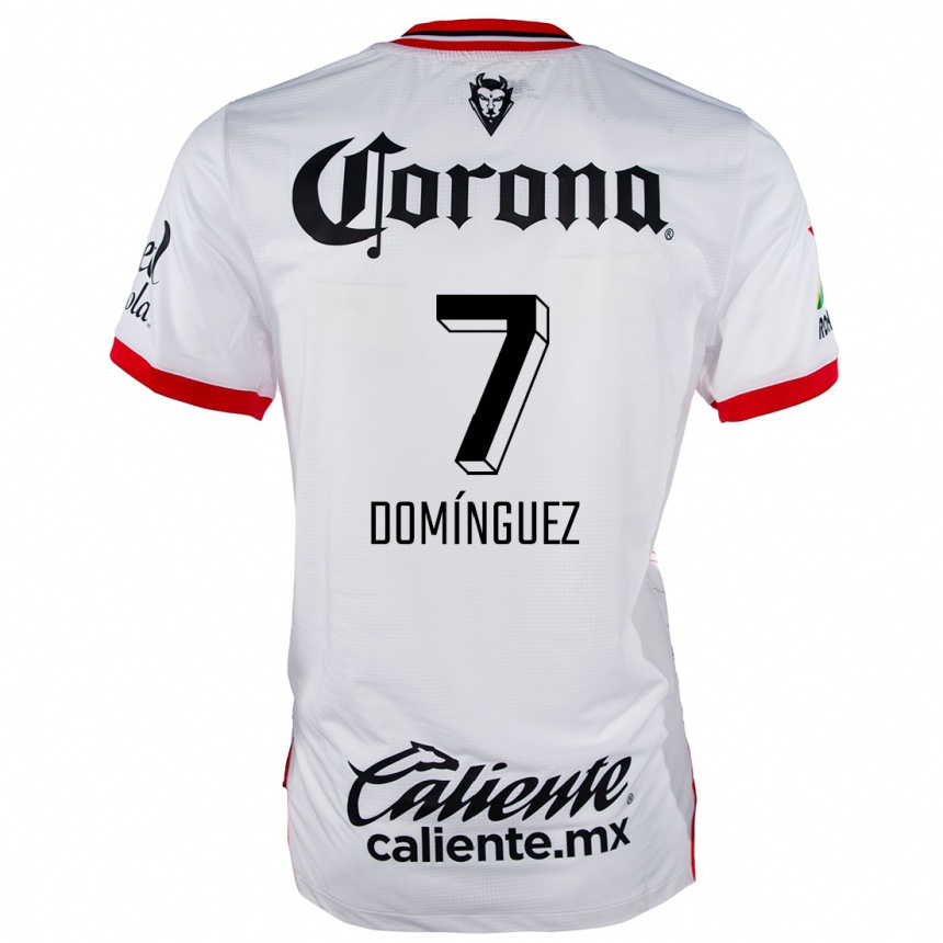 Kids Football Juan Domínguez #7 White Red Away Jersey 2024/25 T-Shirt Za