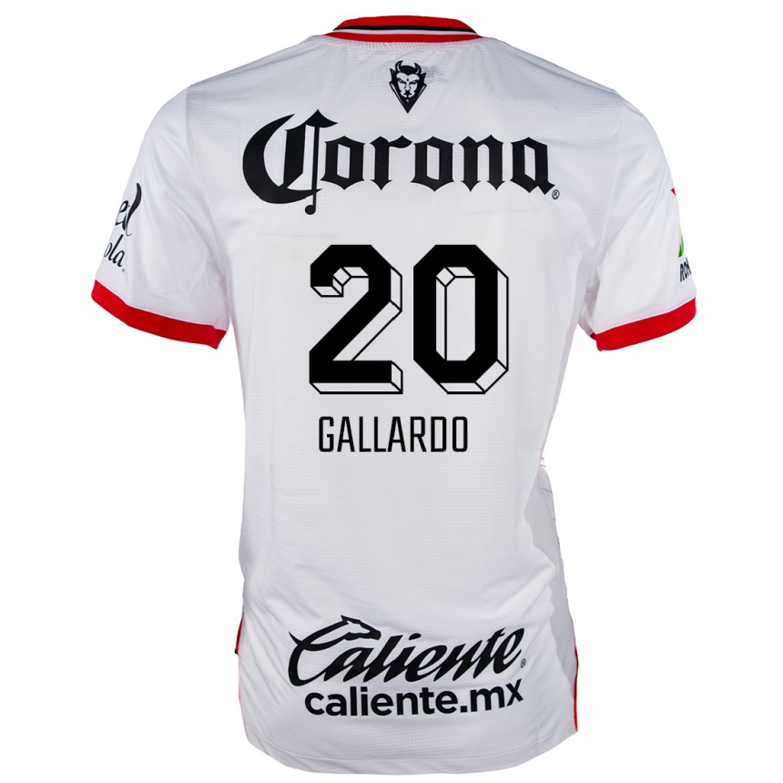 Kids Football Jesús Gallardo #20 White Red Away Jersey 2024/25 T-Shirt Za