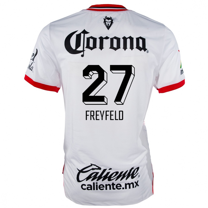 Kids Football Emiliano Freyfeld #27 White Red Away Jersey 2024/25 T-Shirt Za